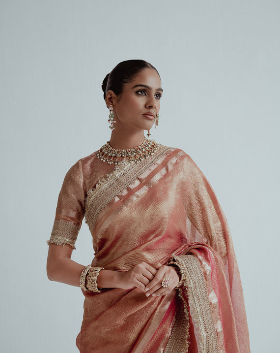 Mehr - Crushed Tissue Saree