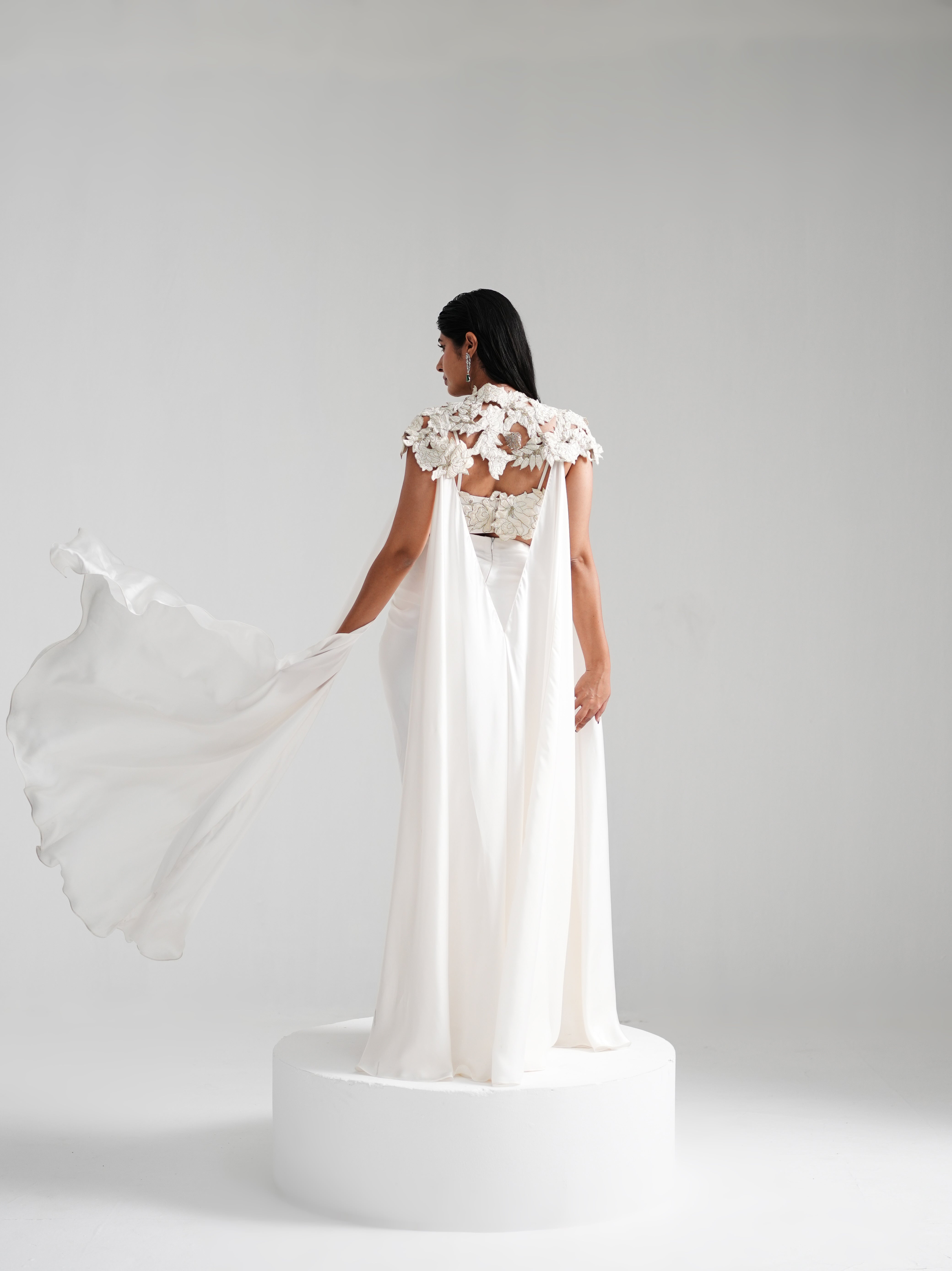 Nirvana - Ivory Cape Co-ord Lehenga