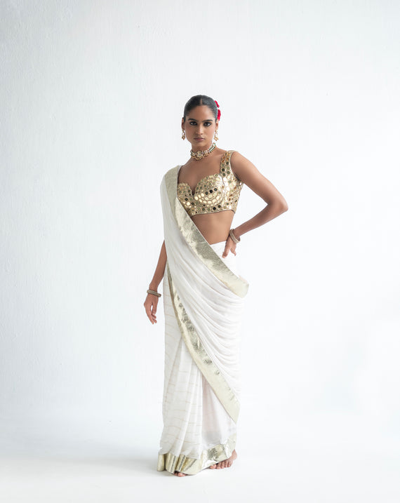 Chaand - Gold Mirror Saree
