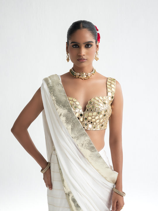 Chaand - Gold Mirror Saree