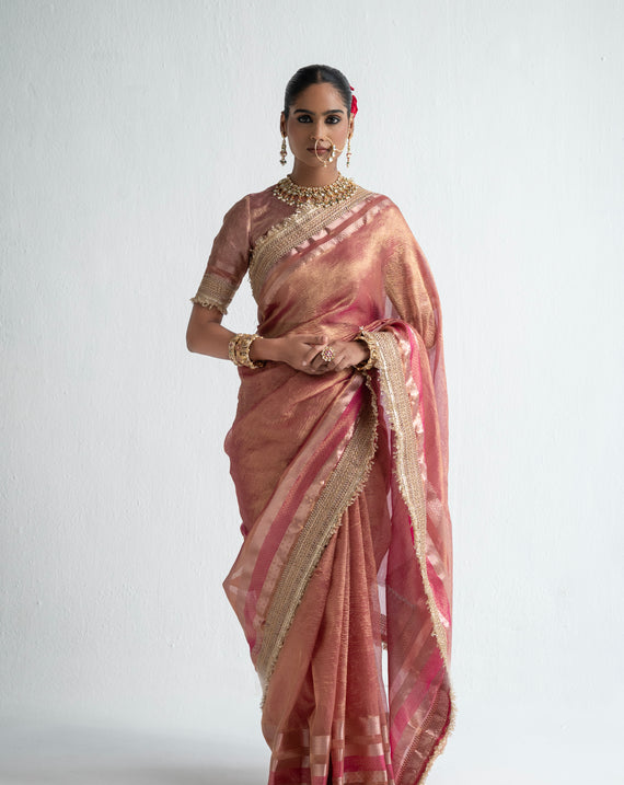 Mehr - Crushed Tissue Saree