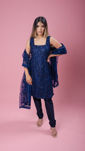 Floral Love - Sequin Blue Suit - TANTRUMTHELABEL